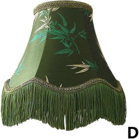Abat-jour vert élégant avec bordure, abat-jour victorien vintage rétro pour lampe de table européenne D (1/2)