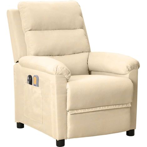 Maison Exclusive - Poltrona Massaggiante Elettrica Crema in Tessuto