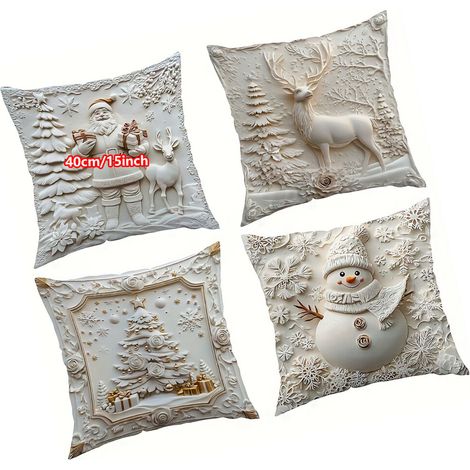 cuscini natalizi, roccia invernale, creatura di neve - 40x40 (1/2)
