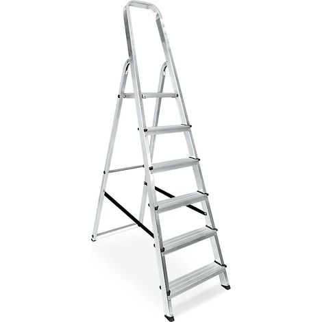 BRB Alu-Bügelleiter, Tragkraft 150 kg (Silber, 6) (1/3)
