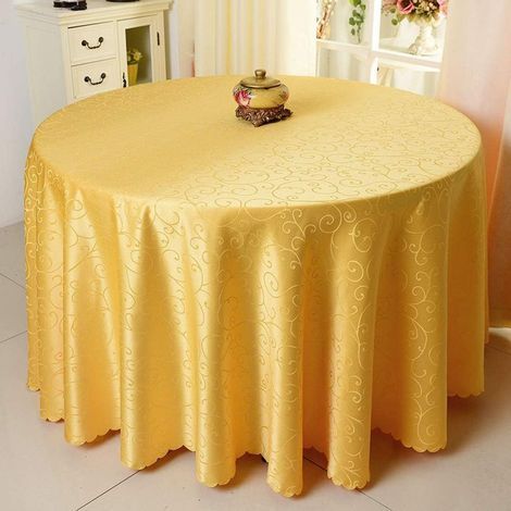 Nappe ronde style rustique jacquard en polyester pour la cuisine (1/3)