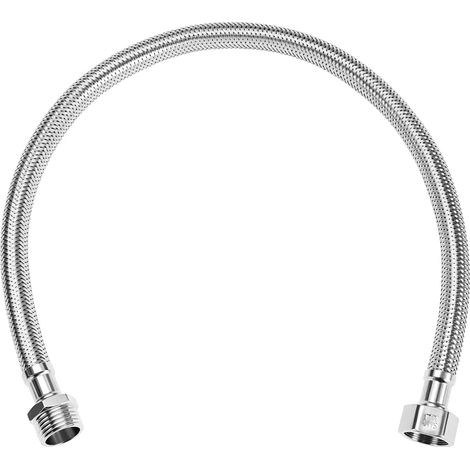 Tuyau flexible tressé en acier inoxydable 304, pour robinetterie de cuisine, salle de bain et WC, G1/2 x G1/2, longueur 500 mm (1/5)