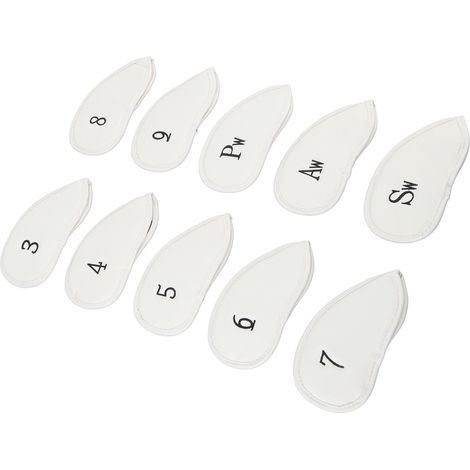 Lot de 10 housses de club de golf résistantes et anti-chute, élégantes, légères et portables, pour putter, blanches. (1/5)