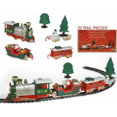 Tren eléctrico musical de Navidad de 22 piezas 1 LED a pilas - Feeric lights & christmas