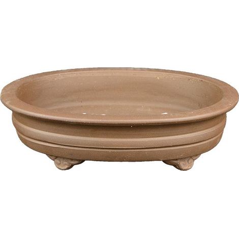 Vaso per bonsai ovale in gres 19x14,5x4 cm - XM006