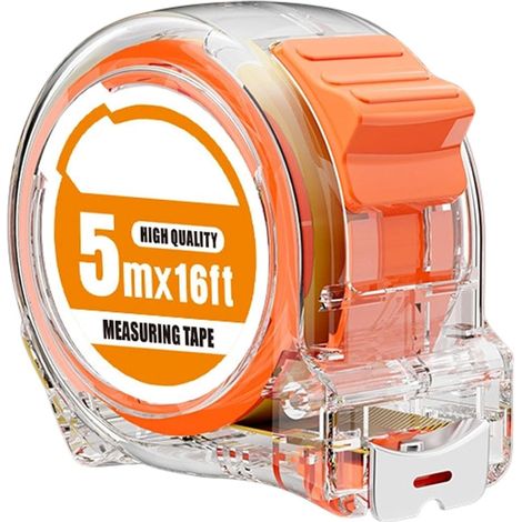 Mètre ruban en acier inoxydable avec boîtier transparent 300/500/750/1000 cm de longueur au choix pour la menuiserie Règles de mesure pour la construction Ruban haute visibilité (1/5)