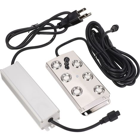 6 Head Ultrasonic Mist Maker 5L/H 304 Stainless Steel Ultrasonic Fogger with 200W IP67 Power Supply for Pond Landscape US Plug 100-240V (1/5)