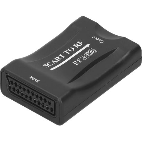 Adaptateur Vidéo Péritel vers RF, Convertisseur De Sortie RF 67.25Mhz/61.25Mhz, Convertisseur Péritel vers Coaxial, Réduction de la Perte De Transmission pour Boîtier TV (1/5)