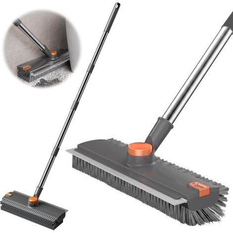 Balai Brosse Sol, 3-en-1 Balai Interieur avec Long Nanche, Gris (1/5)