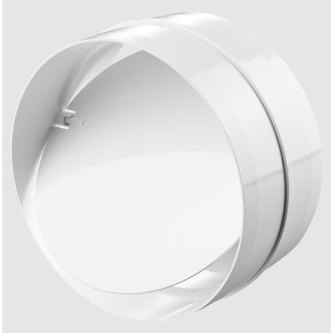 Raccordo per tubi con valvola di ritorno, 100 mm, 125 mm, 150 mm, tubo di ventilazione, tubo rotondo, connettore per tubi di ventilazione, canale in PVC, plastica (diametro 100) (1/2)