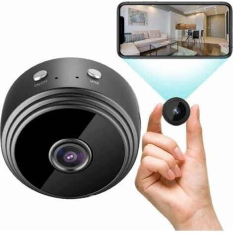 Mini Caméra Cachee Enregistreur Petite.Full HD 1080P Micro de Surveillance WiFi.Caméra Vidéo Sécurité Bébé sans Fil Caché.Intérieur/Extérieur. Noir Nouveau A9 (1/5)