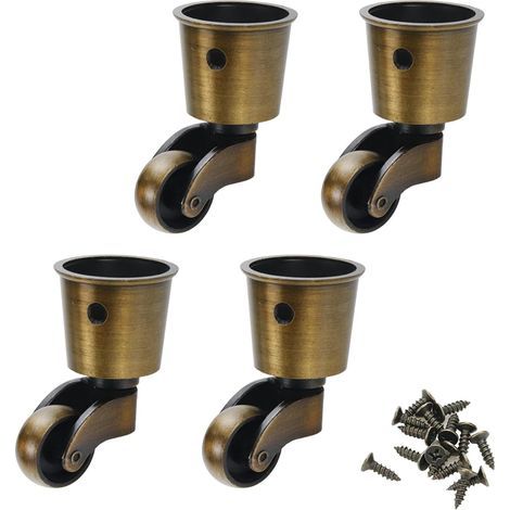 Set di 4 ruote universali a tazza piena con elevata capacità di carico per mobili, abiti, letti (1/5)