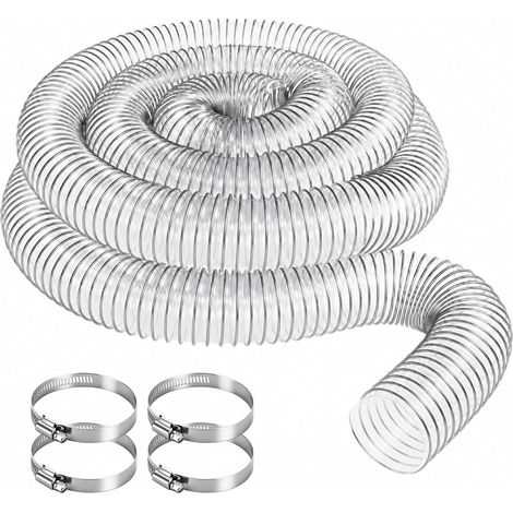 Tube d'aspiration de 50 mm, tuyau de collecte de poussière en PVC transparent, tuyau de bassin, tuyau d'aspiration flexible pour aspirateurs à sec/humide, pompe de bassin, aspirateur d'atelier et coll (1/5)