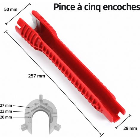 Clé d'évier multifonction 5 en 1 pour plomberie sanitaire et robinetterie réf 1710 150 g – Livraison gratuite