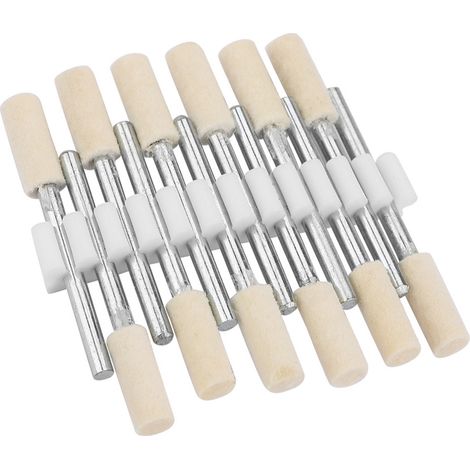 Ortviai Tête de polissage cylindrique en laine pour outil rotatif – 12 pièces, tige 3 mm, diamètre 4 mm (1/5)