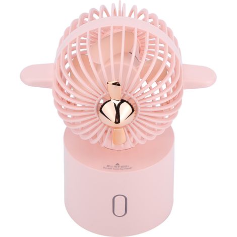 Ventilateur de bureau portable Shaking Head Fans rechargeable par USB, rose, idéal pour les dortoirs et les bureaux. (1/5)