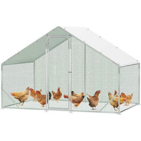 TolleTour Enclos Poulailler avec Toit 3x2x2 m en Acier Galvanisé pour Poules Extérieur (1/5)