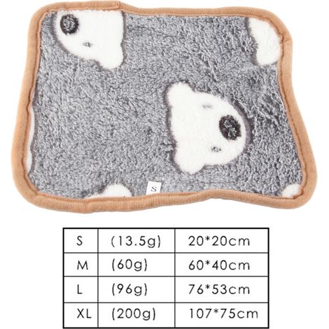 Wärmekissen aus Milchsamt, niedliches Heizkissen für Hunde und Katzen, weiche und bequeme Heizmatte für Herbst und Winter, grauer Hintergrund, Eisbärenkopf, Größe S (1/5)