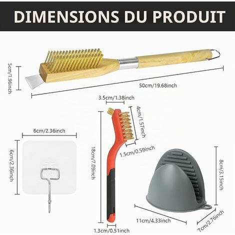 OFFCUP 50cm Brosse Four à Pizza, Brosse en Cuivre Pierre Pizza (1/3)