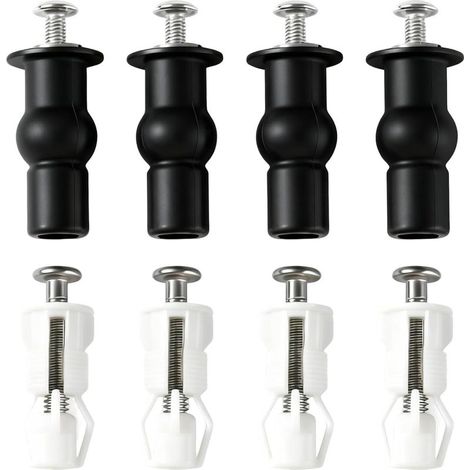 8 Pièces Fixation Abattant WC Universel Toilettes à Charnière Fixations Convient aux Trous Borgnes Dans les Toilette Rechange pour abattant wc fixations Charnières (1/4)