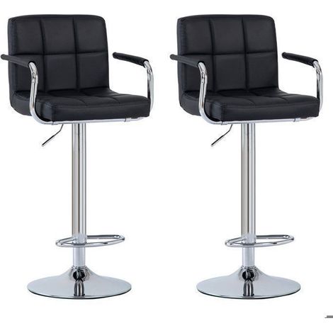 Tabourets de bar - SEVENCOMFORT - Modèle 6GE - Réglable en Hauteur - Similicuir - Lot de 2
