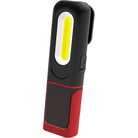 Lampe de Travail LED Rechargeable, Lampe d'inspection 2 en 1 avec Rotation à 360 degrés et 5W COB LED Torche Lampe avec Base Magnétique et Crochet (1/5)