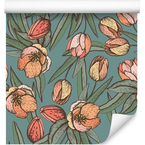 Papel pintado Tulipanes de Primavera para Salón y Dormitorio 50x1000 cm (1/5)
