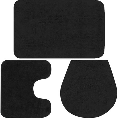 Juego de alfombras de baño 3 piezas tejido antracita 020005780