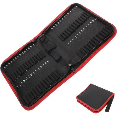 Pochette à outils en tissu Oxford pour embouts de vissage, petite sacoche pour 55 embouts.-22.8X17.5CM-Black (1/3)