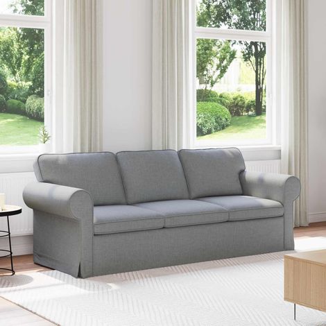 Sofá Gris Claro 215 x 82 x 80 cm tela