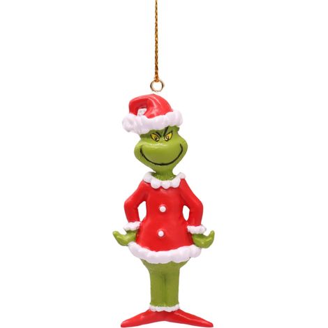 Pendente 3D Il Grinch Babbo Natale H9cm Verde Rosso Peraga Christmas