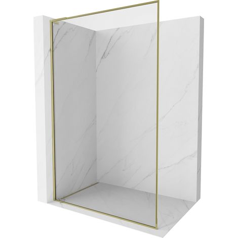 Mexen Kioto-F L Duschwand Walk-in mit Rahmen 85 x 202 cm, transparent 8 mm, gold - 800-085-174-50-00