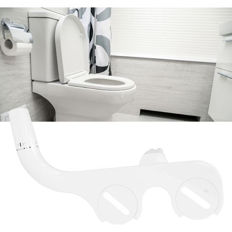 Robinet de toilette à trois voies en cuivre 3/8 avec double buse, blanc, pour la toilette intime et l'irrigation des fesses (1/5)