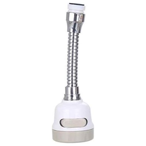 Tête De Robinet De Cuisine Mobile 360 Degrés,Economie D'Eau Embout De Filtre,3 Modes Réglable Douche Tête Filtre Pulvérisateur Pour Cuisine Salle De Bain (Long blanc)- (1/5)