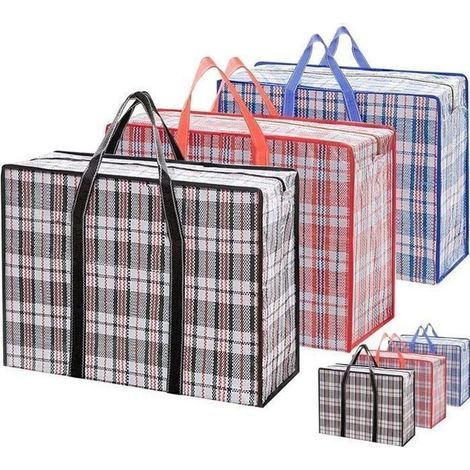 6 Extra Large Panier a Linge Sac de Rangement Rutilisable Grand Sac Cabas Multi-usages Fermeture Zippe Sac de mul FILM POUR VITRAGE