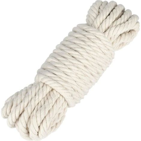 Corde macramé en coton - DOK - 12 mm - 10 m - Naturel - Respectueux de l'environnement - Durable - Doux (1/5)