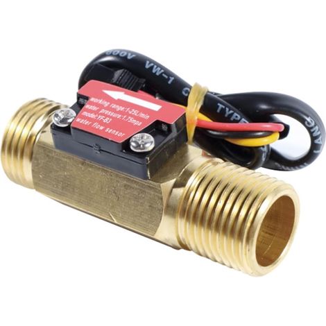 Capteur de débit d'eau G3/4, capteur de débit d'eau 3/4'', débitmètre, capteur à effet Hall de débit d'eau, commutateur de débit, commutateur de débit d'eau, 1-30L/min (1/5)