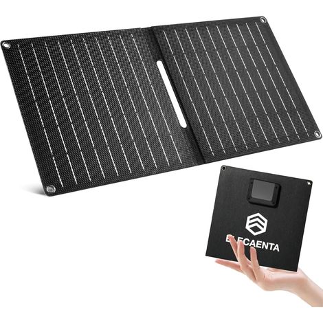 15W Chargeur Solaire Portable, Panneau Solaire Pliable ETFE avec IP68 Étanche, Ultra Léger, Sortie USB-A et Type-C, Convient pour le Camping et les Randonnées (1/5)