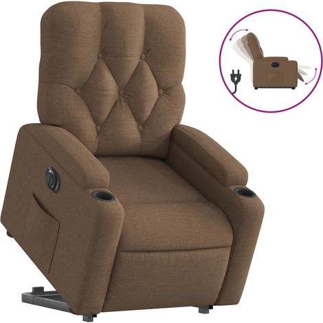 Maison Exclusive - Poltrona Alzapersona Reclinabile Elettrica Marrone Tessuto