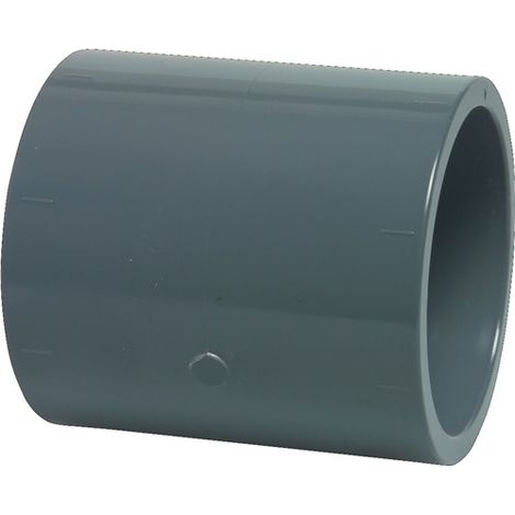 Mega Muffe PVC-U 40 mm Klebemuffe 16 bar, grau (1/2)