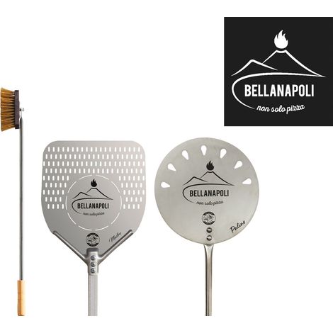 Set professionale da pizzaiolo panettiere 2 pale + spazzola BELLA NAPOLI