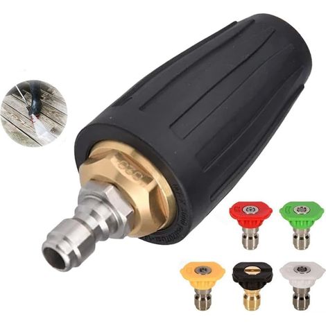 High-pressure cleaner with rotating turbine nozzle, 5 angles, very efficient cleaning tool, removes dirt. (1/5)