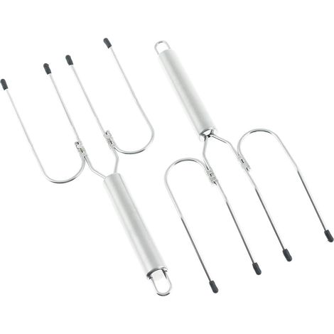 Fourche À Poulet - Fourche À Dinde - Acier Inoxydable 18/10 - Pour Rôtis Et Volailles - 2 Pièces (1/2)