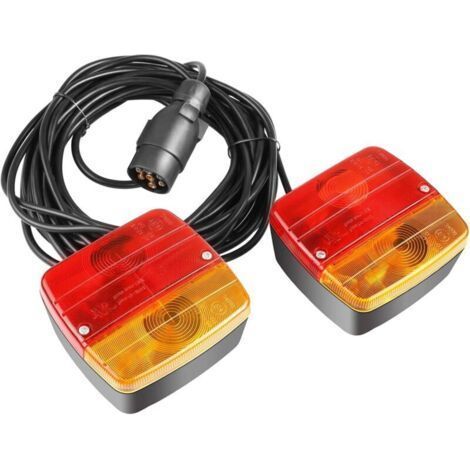 Support magnétique pour feux de remorque, câble de 7 m avec connecteur 7 broches, compatible 12 V pour remorques, camions, camping-cars, bateaux et fourgons (1/5)