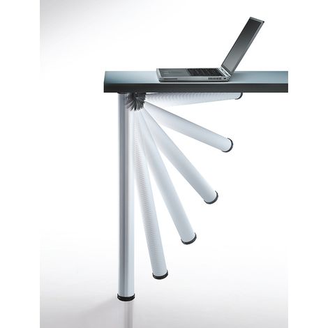 Pied de meuble rabattable noir grainé – Hauteur 700 mm – Réglage +30 mm – Diamètre 50 mm – Vendu à l'unité – Camar