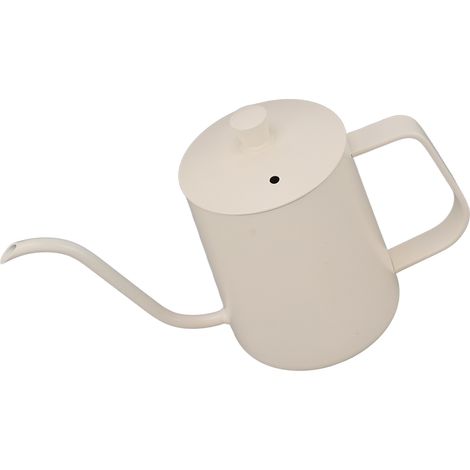 Versatile petite bouilloire à café en acier inoxydable, bec col de cygne pour contrôle précis, idéale pour café filtre, blanc, 600 ml (1/5)