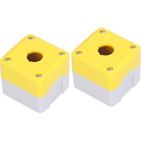 2 boîtiers à bouton-poussoir étanches avec vis de fixation, boîtier de commande à bouton en plastique (1/5)
