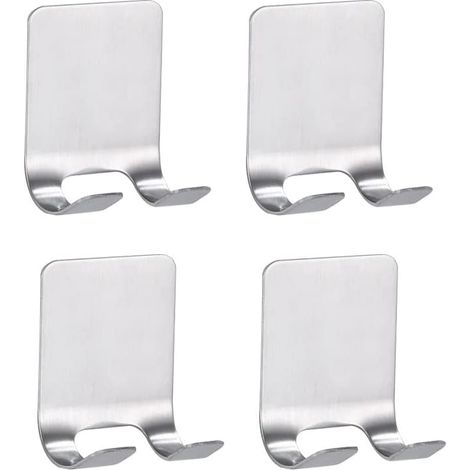 Soporte para afeitado, soporte de ducha multiusos, autoadhesivo, acero inoxidable, 2 piezas (plateado) (1/5)