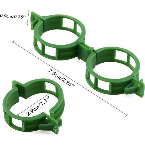 200 Tomatenclips für Pflanzen, Clips für Kletterpflanzen, Gartenclips aus Kunststoff, für Gemüse, Pflanzen, Tomaten – Grün (1/4)