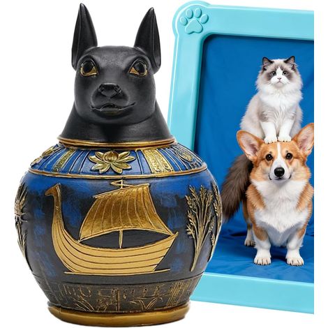 Urne pour Chien - Jarre Spirituelle en Résine Égyptienne - Boîte À Cendres (1/5)